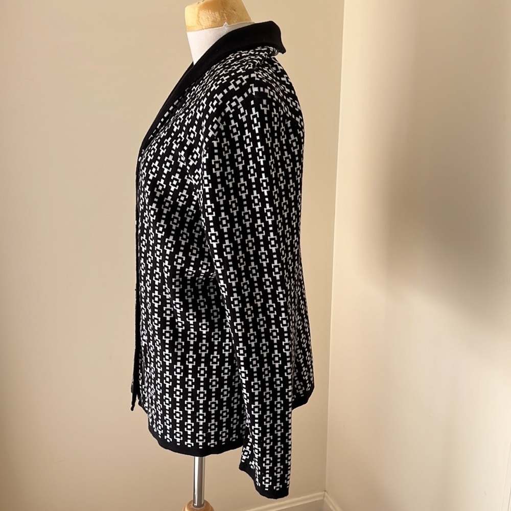 Pendleton Xl Black/White Front Button Cotton Card… - image 2